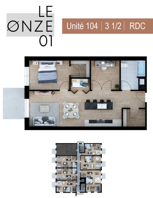 Appartement 1 chambre à Deux-Montagnes, disponible en juillet, avec espace moderne et lumineux, idéal pour vivre confortablement dans un environnement pratique.