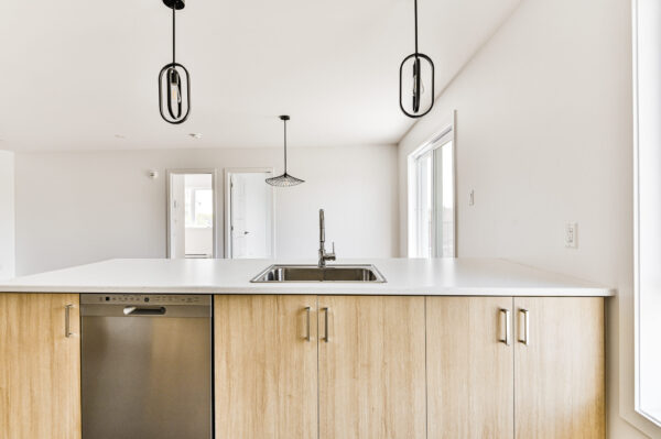 Appartement lumineux avec cuisine moderne et espace ouvert. Parfait pour une famille ou un couple cherchant confort et praticité à Sainte-Julienne.