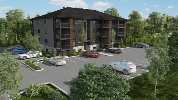 Appartement 2 chambres à Sainte-Agathe-des-Monts, idéal pour résidence ou investissement, avec parking et espaces verts.