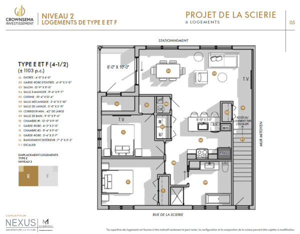 Balcon et stationnement inclus, gestion immobilière professionnelle.