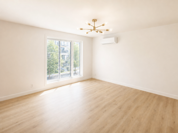 Balcon avec vue sur l’extérieur lumineux et spacieux.